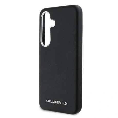 Husă spate Karl Lagerfeld PU Saffiano Metal Logo and Frame pentru Samsung Galaxy S25 Negru