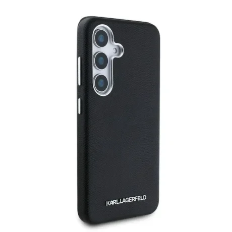 Husă spate Karl Lagerfeld PU Saffiano Metal Logo and Frame pentru Samsung Galaxy S25 Negru