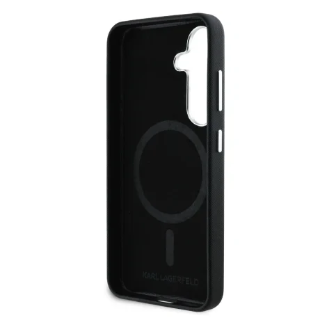 Husă spate Karl Lagerfeld PU Saffiano Metal Logo and Frame pentru Samsung Galaxy S25+ Negru