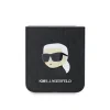 Husă spate Karl Lagerfeld PU Saffiano Monogram Karl Head pentru Samsung Galaxy Z Flip 6/7 FE Neagră
