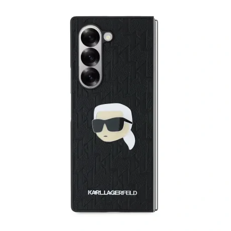Husă spate Karl Lagerfeld PU Saffiano Monogram Karl Head pentru Samsung Galaxy Z Fold 6 Negru