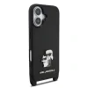 Husă spate Karl Lagerfeld Saffiano Crossbody Ring Metal Karl and Choupette pentru iPhone 17, neagră