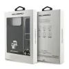 Husă spate Karl Lagerfeld Saffiano Crossbody Ring Metal Karl and Choupette pentru iPhone 17 Pro, neagră