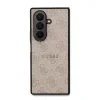 Husă spate magnetică Guess din piele PU 4G cu inel colorat pentru Samsung Galaxy Z Fold 7, roz