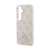 Husă spate magnetică Guess din piele PU 4G cu logo și ramă aurie pentru Samsung Galaxy S26, roz