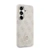 Husă spate magnetică Guess din piele PU 4G cu logo și ramă aurie pentru Samsung Galaxy S26, roz