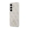 Husă spate magnetică Guess din piele PU 4G cu logo și ramă aurie pentru Samsung Galaxy S26, roz