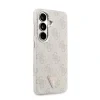 Husă spate magnetică Guess din piele PU 4G cu logo triunghiular și ramă aurie pentru Samsung Galaxy S26, roz