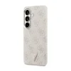 Husă spate magnetică Guess din piele PU 4G cu logo triunghiular și ramă aurie pentru Samsung Galaxy S26, roz