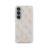 Husă spate magnetică Guess din piele PU 4G cu logo triunghiular și ramă aurie pentru Samsung Galaxy S26, roz