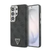 Husă spate magnetică Guess din piele PU 4G cu logo triunghiular și ramă aurie pentru Samsung Galaxy S26 Ultra, neagră