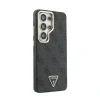 Husă spate magnetică Guess din piele PU 4G cu logo triunghiular și ramă aurie pentru Samsung Galaxy S26 Ultra, neagră