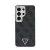 Husă spate magnetică Guess din piele PU 4G cu logo triunghiular și ramă aurie pentru Samsung Galaxy S26 Ultra, neagră