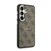 Husă spate magnetică Guess din piele PU 4G cu ramă aurie pentru Samsung Galaxy S26+, maro