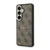 Husă spate magnetică Guess din piele PU 4G cu ramă aurie pentru Samsung Galaxy S26+, maro