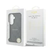 Husă spate magnetică Guess din piele PU 4G cu ramă aurie pentru Samsung Galaxy S26+, neagră