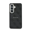 Husă spate magnetică Guess din piele PU 4G cu ramă aurie pentru Samsung Galaxy S26+, neagră
