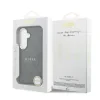 Husa spate magnetică Guess din piele PU 4G cu ramă aurie pentru Samsung Galaxy S26, neagră