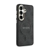 Husă spate magnetică Guess din piele PU 4G cu ramă aurie pentru Samsung Galaxy S26+, neagră