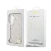 Husă spate magnetică Guess din piele PU 4G cu ramă aurie pentru Samsung Galaxy S26+, roz