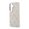 Husă spate magnetică Guess din piele PU 4G cu ramă aurie pentru Samsung Galaxy S26+, roz