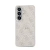 Husă spate magnetică Guess din piele PU 4G cu ramă aurie pentru Samsung Galaxy S26+, roz