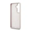 Husă spate magnetică Guess din piele PU 4G cu ramă aurie pentru Samsung Galaxy S26+, roz
