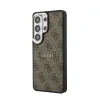Husă spate magnetică Guess din piele PU 4G cu ramă aurie pentru Samsung Galaxy S26 Ultra, maro