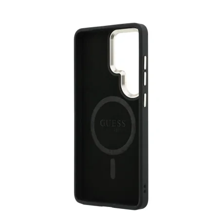 Husă spate magnetică Guess din piele PU 4G cu ramă aurie pentru Samsung Galaxy S26 Ultra, maro