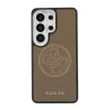 Husă spate magnetică Guess PU perforată cu logo 4G pentru Samsung Galaxy S26 Ultra, maro