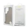 Husă spate magnetică Guess PU perforată cu logo 4G pentru Samsung Galaxy S26 Ultra, maro