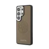 Husă spate magnetică Guess PU perforată cu logo 4G pentru Samsung Galaxy S26 Ultra, maro