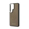 Husă spate magnetică Guess PU perforată cu logo 4G pentru Samsung Galaxy S26 Ultra, maro