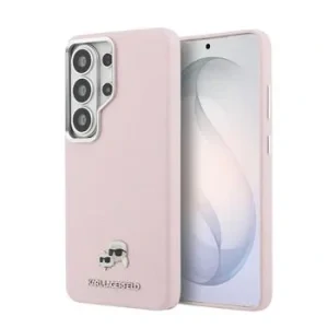 Husă spate magnetică Karl Lagerfeld din piele PU granulată K&amp;amp;CH Heads pentru Samsung Galaxy S26 Ultra, roz