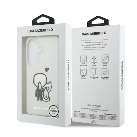 Husă spate magnetică Karl Lagerfeld IML K&amp;amp;CH Logo pentru Samsung Galaxy S26, transparentă