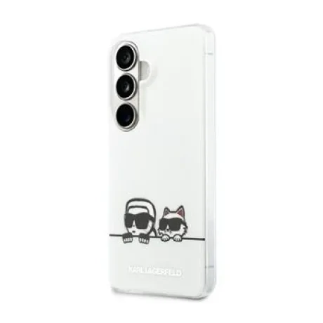 Husă spate magnetică Karl Lagerfeld IML K&amp;amp;CH Peekaboo Logo pentru Samsung Galaxy S26+, albă