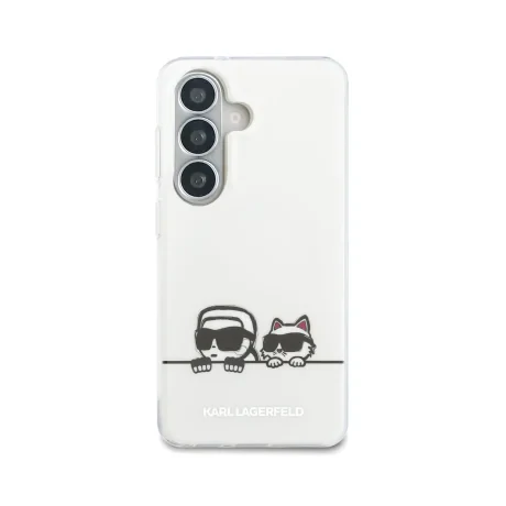 Husă spate magnetică Karl Lagerfeld IML K&amp;amp;CH Peekaboo Logo pentru Samsung Galaxy S26, albă