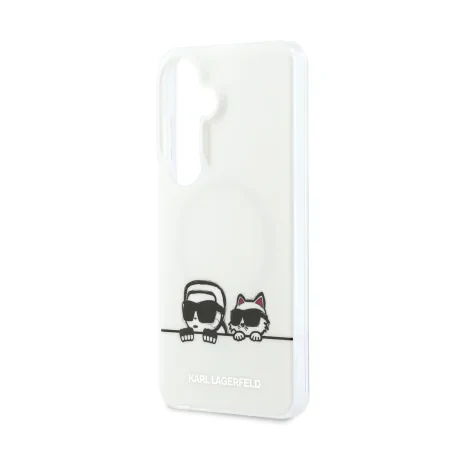 Husă spate magnetică Karl Lagerfeld IML K&amp;amp;CH Peekaboo Logo pentru Samsung Galaxy S26+, albă