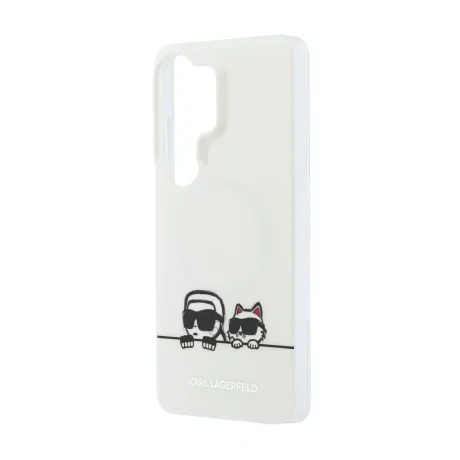 Husă spate magnetică Karl Lagerfeld IML K&amp;amp;CH Peekaboo Logo pentru Samsung Galaxy S26 Ultra, albă