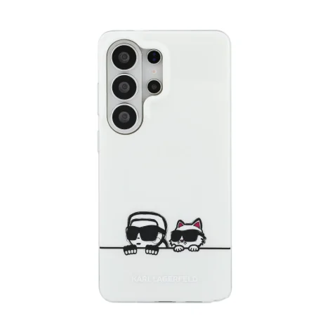 Husă spate magnetică Karl Lagerfeld IML K&amp;amp;CH Peekaboo Logo pentru Samsung Galaxy S26 Ultra, albă