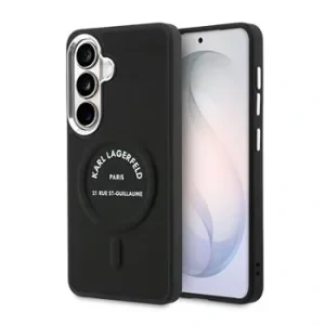Husă spate magnetică Karl Lagerfeld PU RSG Logo pentru Samsung Galaxy S26, neagră