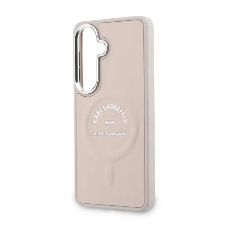 Husă spate magnetică Karl Lagerfeld PU RSG Logo pentru Samsung Galaxy S26, roz