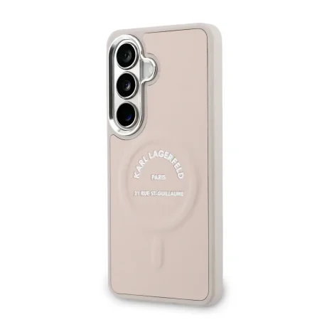 Husă spate magnetică Karl Lagerfeld PU RSG Logo pentru Samsung Galaxy S26, roz
