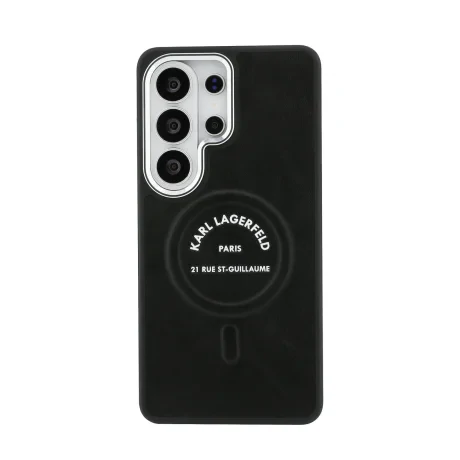 Husă spate magnetică Karl Lagerfeld PU RSG Logo pentru Samsung Galaxy S26 Ultra, neagră