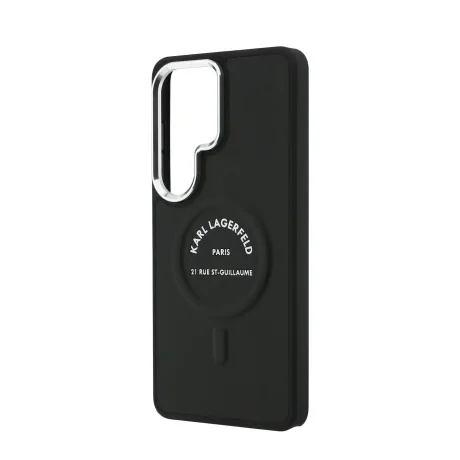Husă spate magnetică Karl Lagerfeld PU RSG Logo pentru Samsung Galaxy S26 Ultra, neagră