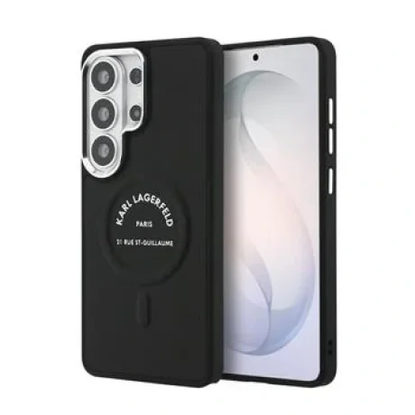 Husă spate magnetică Karl Lagerfeld PU RSG Logo pentru Samsung Galaxy S26 Ultra, neagră
