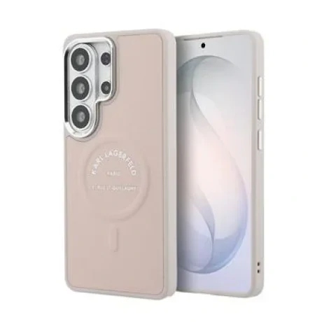 Husă spate magnetică Karl Lagerfeld PU RSG Logo pentru Samsung Galaxy S26 Ultra, roz