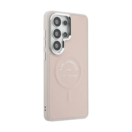 Husă spate magnetică Karl Lagerfeld PU RSG Logo pentru Samsung Galaxy S26 Ultra, roz