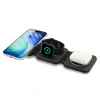 Încărcător wireless Guess PU 4G MagSafe 3 în 1, negru