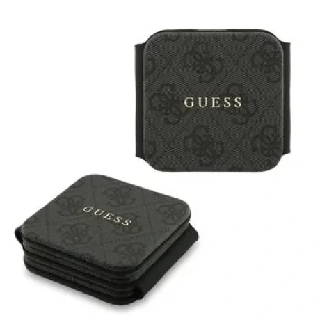 Încărcător wireless Guess PU 4G MagSafe 3 în 1, negru